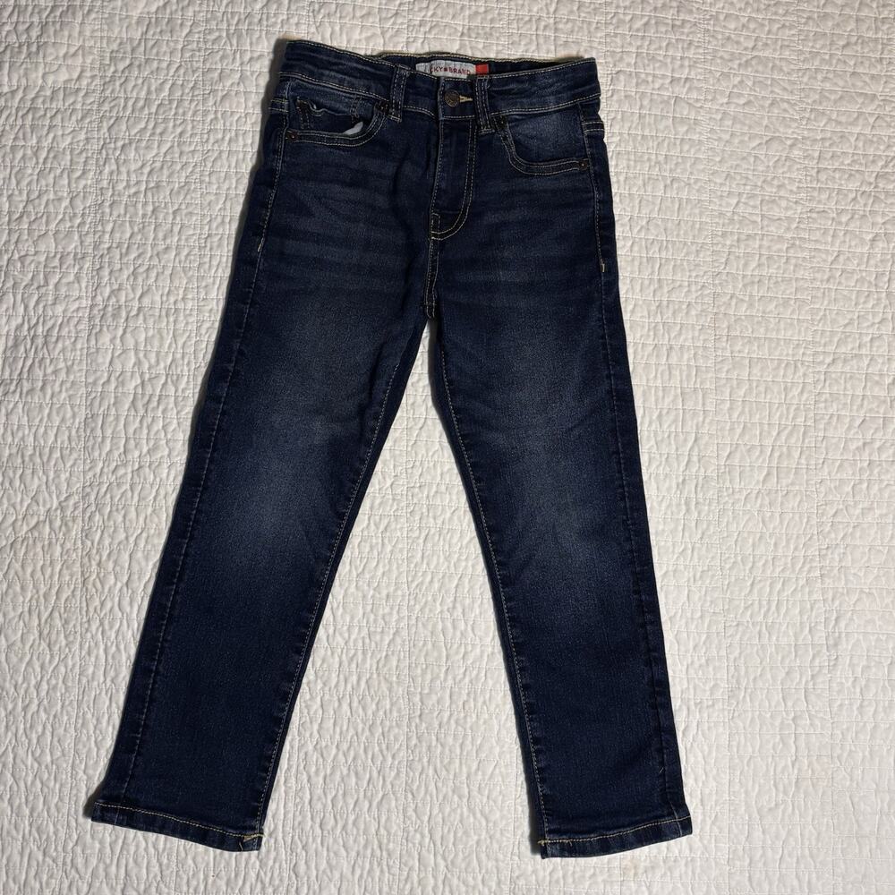 Lucky Brand Boys Size 6 Jeans Classic Straight Authentic Skinny Dark Wash Denim